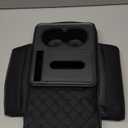 1 PC Car Center Console Cover Organizer, Car Armrest Box Height Increase Pad with 2 Cup Holders and 1 Tissue Box, Highly Elastic Sponge 3.15" H Armrest Booster Cushion for Cars (Black)