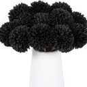 Rowfad 12 Pcs Black Artificial Chrysanthemums Flowers Silk Fake Mums Flowers for Halloween Ghothic Wedding Table Centerpiece Christmas Home Decor (12, Black)