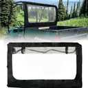 QYMOTO Polaris Ranger 500 Rear Windshield with Zipper Window,All-Weather Protection Soft Ranger 570 Full Size Rear Window Doors for Polaris Ranger 500 700 700 Crew Round Bar ROPS (2 Seaters & Crew)