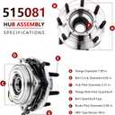 JLEO 515081 4WD Front Wheel Bearing for 2005-201 Ford F250/F350 Super Duty