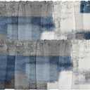 Emvency 2 Pack Valances Window Treatments, Blue and Grey Abstract Modern Art Blackout Drapes Adjustable Curtain for Windows Living Room Kitchen Over Sink, 18x52 Inch Rod Pocket Valances