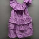 LAJIOJIO Jumpsuits for Women,Sexy Off the Shoulder Ruffle Hem Pleated Short Romper for Summer 2024 (3X-Large, Purple)
