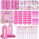 120 pcs Pink Party Favors Pink Toy Gift Goodie Bag Stuffer Filler Makeup Party Decorations for Kids Girls Birthday Party Decoration Supplies-12 Guests