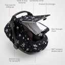 Car Seat Cover Baby Boy, Infant Car Seat Canopy Outdoor, 2 Layers with Mesh and Sun Shade Window for Summer Winter, Easy Access Carseat Covers Snug Fit Baby Stroller - Black Star