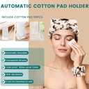 Cotton Pad Holder Christmas Birthday Gifts Sets For Women,Automatic Reusable Square Dustproof Waterproof Cosmetic Bathroom Pad Dispenser include Headband,Wrist Bands,Hair Clips Scented Candles (White)