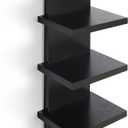 5 Tier Wall Shelves Black, Vertical Column Shelf Floating Storage Home Decor Organizer Design Utility Shelving Bedroom Living Room, 30.7