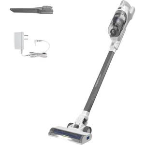 BLACK+DECKER Stick Vacuum Cordless Rechargeable Lightweight Upright Vacuum Cleaner with LED Floor Lights, Multi-Surface, White POWERSERIES+ 16V MAX (BHFEA420J)