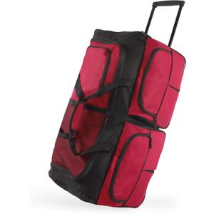 Pacific Coast Signature 30" Large Rolling Duffel Bag, Red, One Size