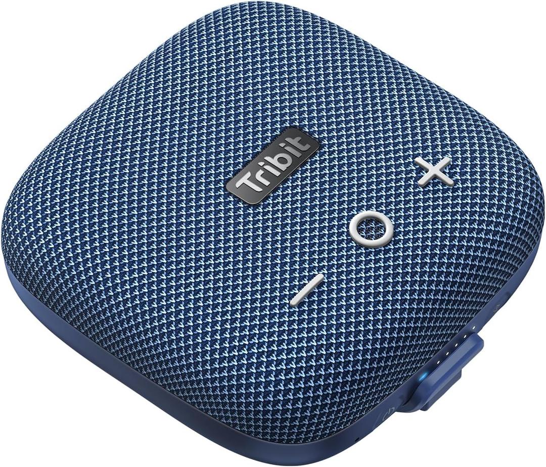 Tribit StormBox Micro 2 Portable Speaker: 90dB Loud Sound Deep Bass IP67 Waterproof Small Speaker Built-in Strap, 12H Playtime for Outdoor Camping Biking, 150ft Range (Pure Blue)