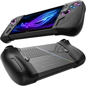JSAUX Silicone Grip Protection Case Compatible with ROG Ally X, ROG Ally X Grip Skin, Asus Rog Ally X Accessories, Silicone Sleeve Set (one Left and one Right)- PC0113 Black