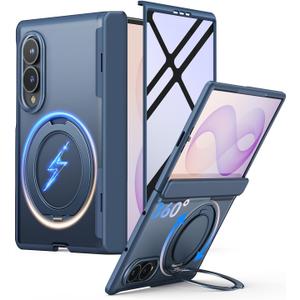 JUESHITUO 360 Magnetic Stand for Samsung Galaxy Z Fold 8 Case, Blue