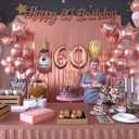 60th Birthday Decorations for Women  Rose Gold Party Kit with Tiara, Sash, Balloons, Banner, Cake Topper  Gift Set for Her Special Day