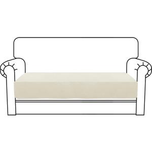 MAXIJIN Velvet Stretch Couch Cushion Covers Soft Loveseat Cushion Cover Replacement Sofa Seat Cushion Slipcovers RV Protector with Elastic Bottom (1 Piece Loveseat Cushion Cover, Beige) (Medium)