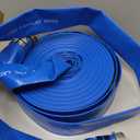 2" x 100 PVC Lay Flat Water Pump Discharge Hose With Aluminum Pin Lug Fittings, Heavy Duty Reinforced Pool Backwash Hose Assembly