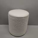 OGEMXU Ottoman with Storage, 2 Set Round Velvet Vanity Stool, Storage Ottoman for Bedroom Living Room, Modern Multifunctional Coffee Table Foot Stool for Dorm (Boucle-White)