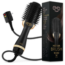 Professional Blowout Hair Dryer Brush, Black Gold Dryer and Volumizer, Hot Air Brush for Women, 75MM Oval Shape (Black Gold)