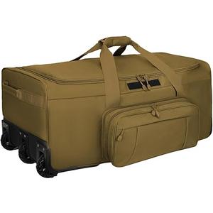 120L 3-Wheel Rolling Duffle Bag - Heavy Duty Military Deployment Bag, Durable Wheeled Duffle Luggage for Travel, Camping & Outdoor Adventures (Camo)