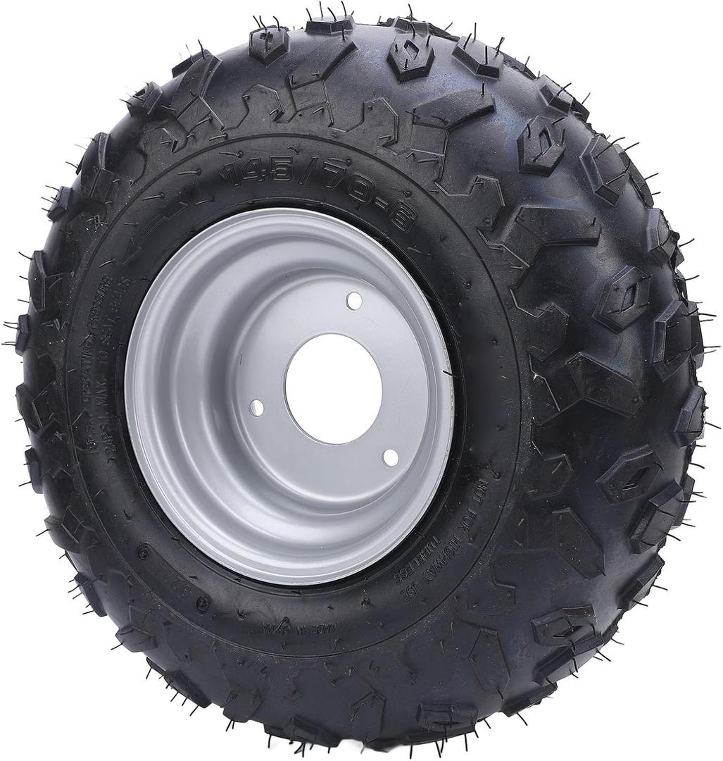 145/70 6 145x70 6 Tire 6 Inch Wheels Rim Tyre 3 Bolts Go Kart ATV UTV Quad Off Road Cart