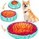 Vivifying Snuffle Mat for Dogs, Interactive Sniff Mat for Slow Eating and Keep Busy, Adjustable Dog Digging Toys Encourages Natural Foraging Skills and Mental Stimulation (Rose Red Orange)