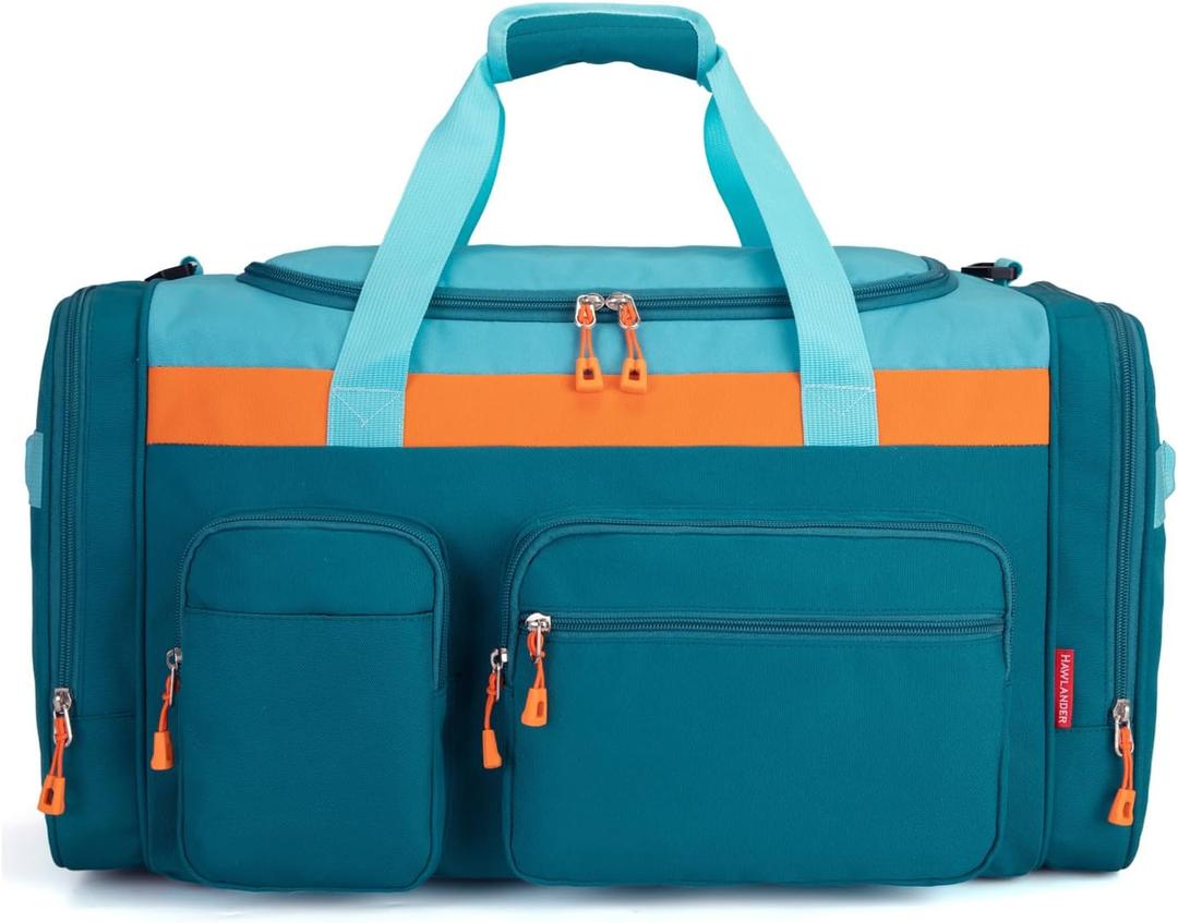Large Kids Duffle Bag for Travel, Overnight, or Weekender, 22" inch (Teal Blue)
