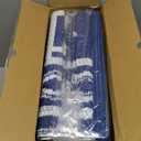 GAOMON Outdoor Rug Waterproof 8'x10', Reversible Outdoor Plastic Straw Rug, Boho Patio Rug, Indoor Outdoor Carpet, RV Mat Outside for Patio, Camp, Picnic, Balcony, Deck, Navy/ White(Geometric)