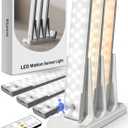 EZVALO 6Pack Under Cabinet Lighting with Charging Station, 2000mAh Rechargeable Wireless Motion Sensor Lights, 3 Color Temps, Dimmable, Timer, Magnetic, with Remote Control for Kitchen, Closet, Stair