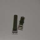 TAURI Silicone Band for Apple Watch Bands SE/Series 9/8/7/6/5/4 44/45mm [Stainless Steel Metal Connector + Liquid Silicone Strap] for iWatch 45mm/44mm Adjustable Band Men Women, Army Green