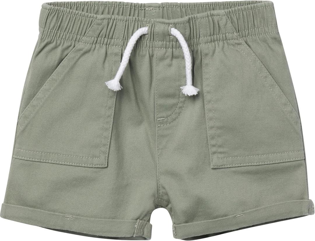 Gerber Baby Girls' Baby Toddler Girls' Twill Shorts (6-9 Months, Olive)