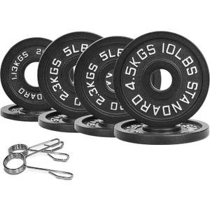 【Starter Set】2" Cast Iron Weight Plate Set | (8) Plates: Pairs of 2.5LB, 5LB, 10LB | 45 LB Total | For Standard Handles & Bars