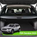 for Jeep Cherokee 2019 Cargo Cover Jeep Cherokee 2020 2021 2022 2023 Accessories Rear Trunk Cover Rear Trunk Security Cover Shielding Shade, Black, (Not Fit for Jeep Grand Cherokee)