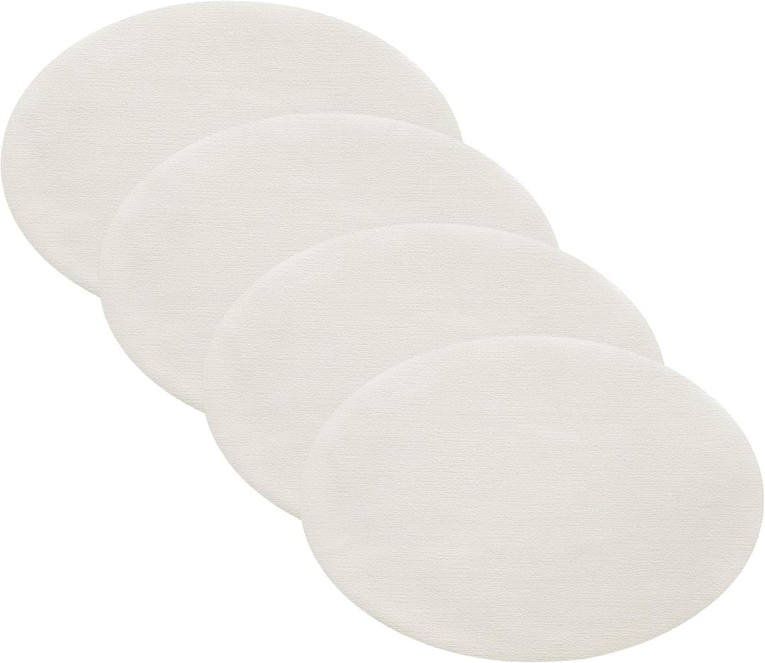 Elrene Home Fashions Villeroy & Boch Manufacture Rock Faux-Leather Oval Reversible Placemats, Set of 4, White, 12"x18"