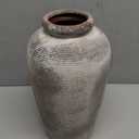 Large Ceramic Rustic Vase, 11 inch Minimalist Decorative Farmhouse Tall Vase for Home Decor, Living Room, Shelf Decor, Enterway, Wedding, Table Decoration, Gray