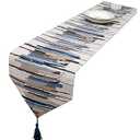 HoliSelear Multi-Size Colorful Leaf Table Runner Fall 13 x 72 Inch for Farmhouse Long Side Desk Tall Kitchen Tea/Coffee Table Dining Room Decoration Party Dresser Thanksgiving Christmas Blue : Home & Kitchen