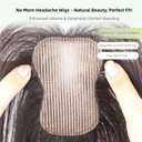 Anemone Human Hair Topper 16g No Clip Magic Paste Hairpiece 7x10cm Full Hook and Loop Skin Base Fringe Bangs for Front Thinning (1B Middle Bangs)