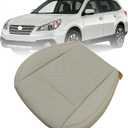 Mythoria Front Driver Side Bottom Perforated Leather Seat Cover Ivory Tan Replacement Compatible with Subaru Outback Legacy 2015 2016 2017 2018 2019