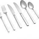 24 Pcs Silverware Set with Steak Knives, Stainless Steel Flatware Set for 4, Food-Grade Cutlery Set, Mirror Polished Tableware Eating Utensils Set for Kitchen, Knife Fork Spoon Set, Dishwasher Safe