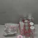 Remerry 12 Set Pink Bow Party Favors, Pink Bow Clear Gift Bags with Handle Plastic Cups with Lid and Straw 13.5 Oz, Acrylic Keychains for Coquette Birthday Party Bridal Shower Gifts, 11 Caps