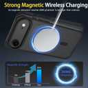 Magnetic for iPhone Air Case with 1 Screen Protector [Mil-Grade Drop Protection] [Compatible with Magsafe] Shockproof Slim Translucent Matte Protective Phone Case, Black