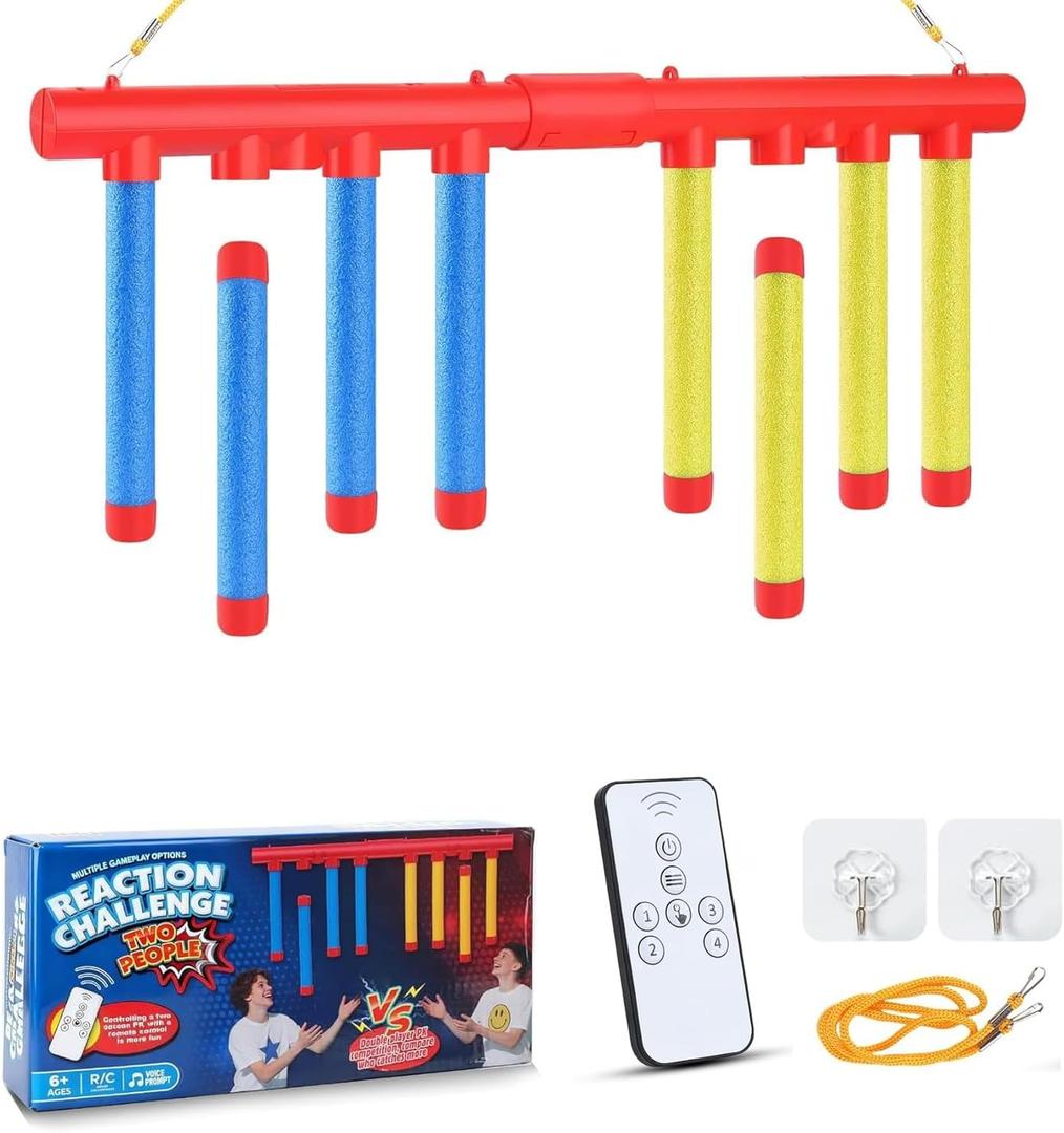 Reflex Sticks, Reflex Game Falling Stick, Drop Stick Games for Reaction Time Training, Catching Sticks Game for Kids & Adults Hand-Eye Coordination Training Toy, 3 Adjustable Speeds