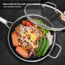 Wok Pan with Lid,12.6 inch Hybrid Woks & Stir-fry Pans Nonstick Stainless Steel Cookware, Cooking Wok for Induction Cooktop, Double Coated Honeycomb Pan