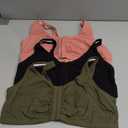 Fruit of the Loom Women's Front Close Sports Bra - Cotton Blend, Easy Fit & Built-Up Support (42, Desert Dusk/ Olive Night/Black)