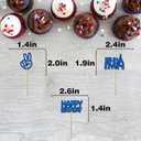 24Pcs Bruh I'm 14 Cupcake Toppers - Blue Glitter | Happy 14th Birthday, Cheers to 14 Years Cupcake Picks Decorations | Kids Boys Girls 14th Birthday Party Supplies