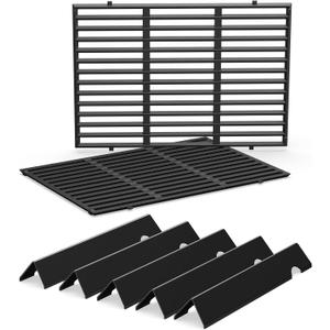 QuliMetal 66095 Grill Grates & 66032 Flavorizer Bars Replacement Parts for Weber Genesis II 300 /LX 300, GS4 Genesis II E-310 E-315 S-335 Series Grills