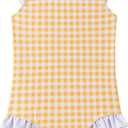 LIZENS One-piece Swimsuit for Girls, Children's Swimwear with Ruffles, Size 4-5T 