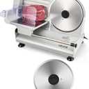 VEVOR Meat Slicer, 8.6" Electric Deli Slicer with 2 SUS420 Blades & 0-0.6" Adjustable Thickness, Dual Security Lock, 200W Home Food-Slicer for Frozen Meat, Ham, Baguett, Steak, ETL Approved