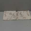 jinchan Floral Kitchen Curtains 36 Inch Linen Tier Curtains Farmhouse Cafe Half Window Drapes Over Sink Light Filtering for Living Room Laundry RV Rod Pocket 2 Panels Taupe on Beige