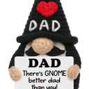Dad Birthday Gifts from Daughter Son, Funny Handmade Crochet Gnome Decor, Birthday Gift for Dads Who Wants Nothing, Sentimental Fathers Day for Daddy New Dads Father