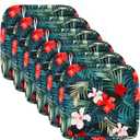 Panelee 6 Pcs Patio Cushion Covers Square Chair Seat Slip Covers Waterproof Outdoor Cushion Replacement Water Repellent Slipcover with Ties for Sofa Furniture Bench(24 x 24 x 4 Inch)