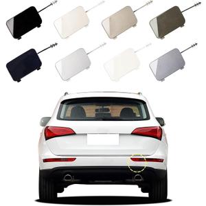 Car Rear Bumper Tow Hook Cover Compatible with Audi Q5 2008 2009 2010 2011 2012 2013 2014 2015 2016 2017 8R0807449 8R0807450 Trailer Cover Towing Eye Cap Gray Left Driver Side