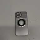 MAKAVO Magnetic for iPhone 15 Pro Case, Compatible with MagSafe, Built-in Camera Lens Protector, Logo View, Military Grade Drop Proof Phone Case Cover, Titanium Gray